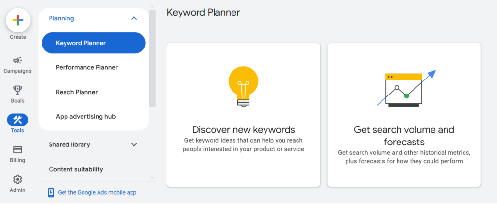 Google keyword planner