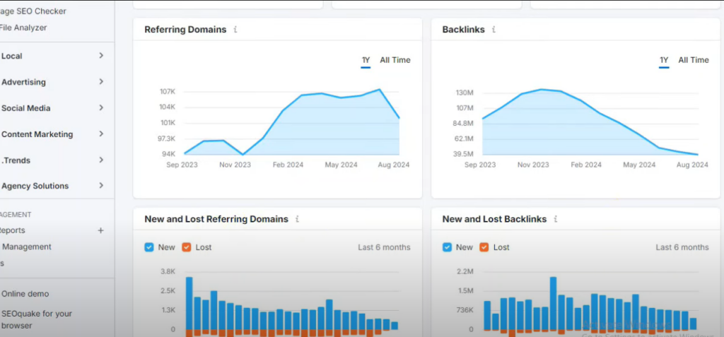 SEMrush Backlink Analysis